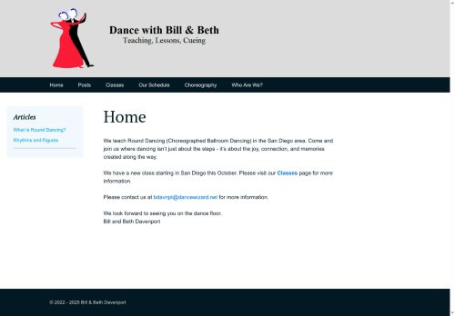 Web site for "Bill and Beth Davenport"