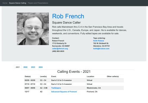 Web site for "Rob French"