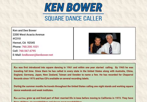 Web site for "Ken Bower"