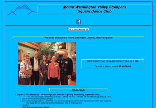Web site for "Mount Washington Valley Stompers Square Dance Club"