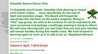 Web site for "Katydids Plus Square Dance Club"