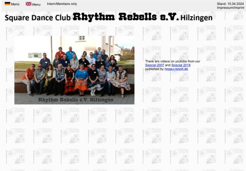 Web site for "Rhythm Rebells e.V."