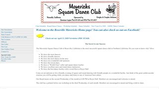Web site for "Mavericks Square Dance Club of Roseville"