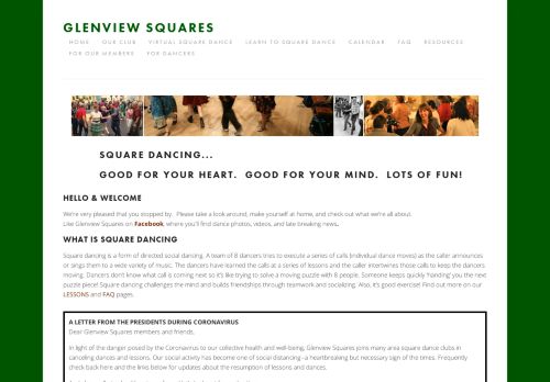 Web site for "Glenview Squares"