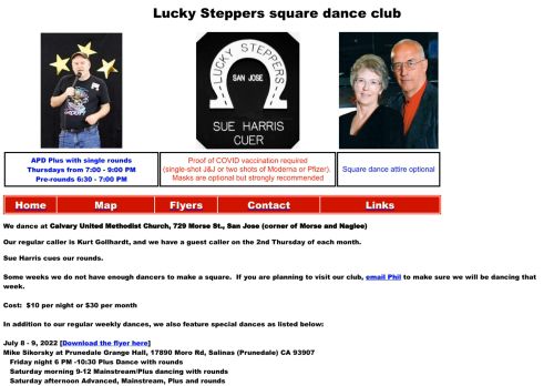 Web site for "Lucky Steppers"