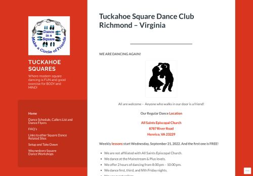 Web site for "Tuckahoe Square Dance Club"