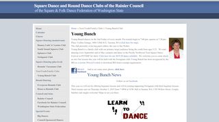 Web site for "Young Bunch Youth Square Dance Club"