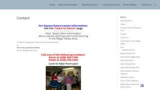 Web site for "Magic Valley Square Dance Club"