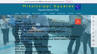 Web site for "Mississippi Squares Dance Club"