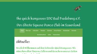 Web site for "the quick kangaroos SDC Bad Fredeburg e.V."