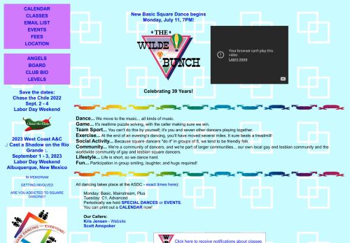 Web site for "Wilde Bunch"