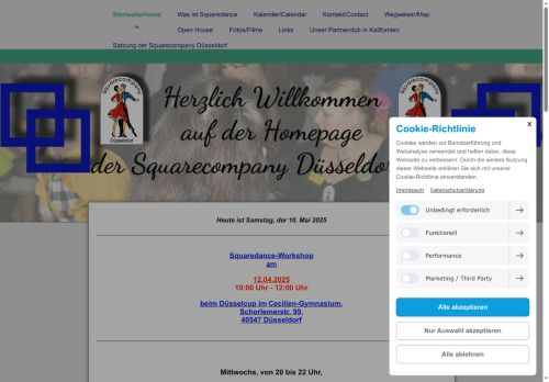 Web site for "Squarecompany Düsseldorf e.V."
