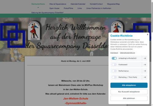 Web site for "Squarecompany Düsseldorf e.V."