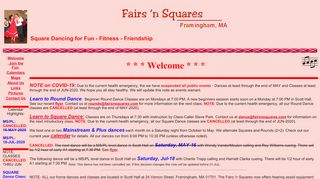 Web site for "Fairs 'n Squares"