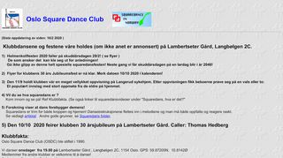 Web site for "Oslo Square Dance Club"