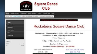 Web site for "Rocketeers Square Dance Club"