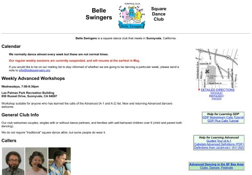 Web site for "Belle Swingers"