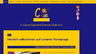 Web site for "C-Lions Square Dance e.V."