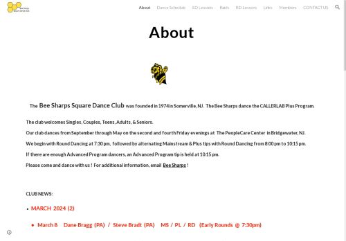 Web site for "Bee Sharps Square Dance Club"