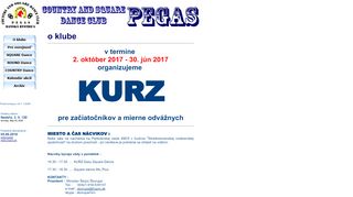 Web site for "PEGAS, Country And Square Dance Club Banská Bystrica"