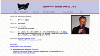 Web site for "Ramblers Square Dance Club"