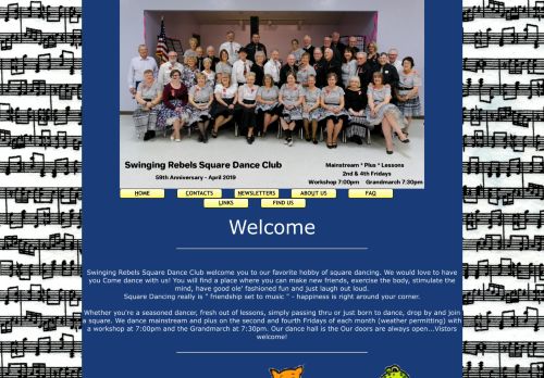 Web site for "Swinging Rebels Square Dance Club"