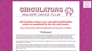 Web site for "Circulators Square Dance Club"