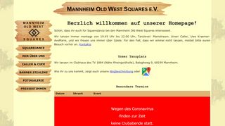 Web site for "Mannheim Old West Squares"