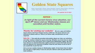 Web site for "Golden State Squares"