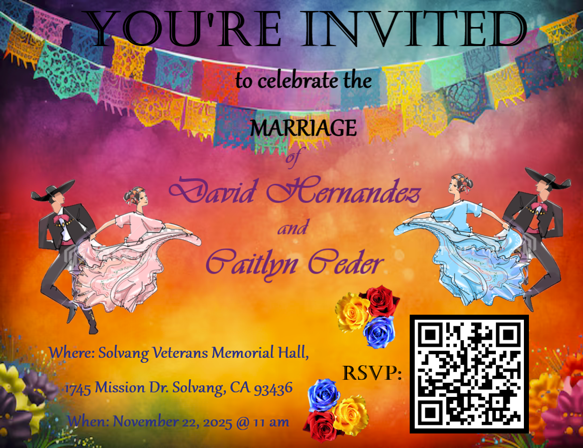 Invitation to Caitlyn and David's Wedding and Reception
